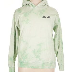 CLARE V. Green Tie-Dye Hoodie with Eye Graphic